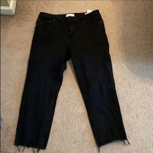 Black high rise straight leg Abercrombie jeans
